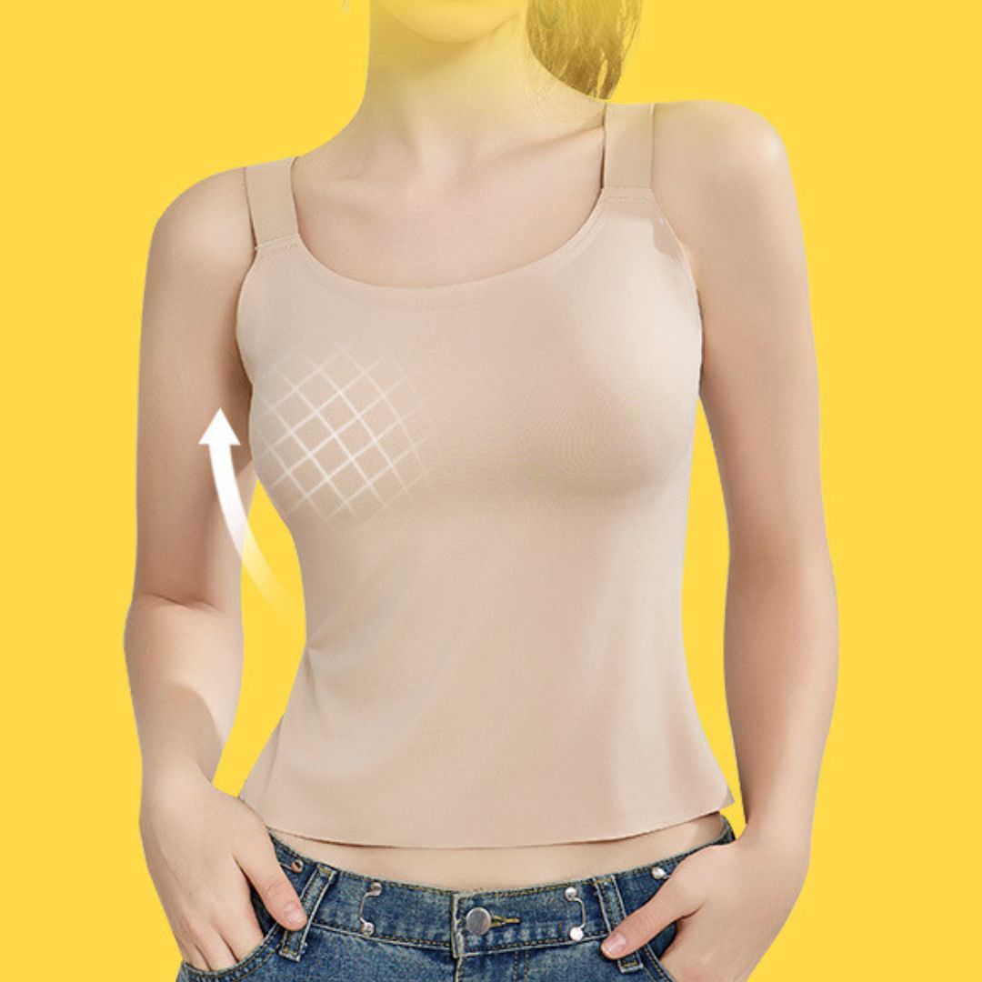Sweet Veronica - Seamless Tank with Wide Adjustable Straps Supports