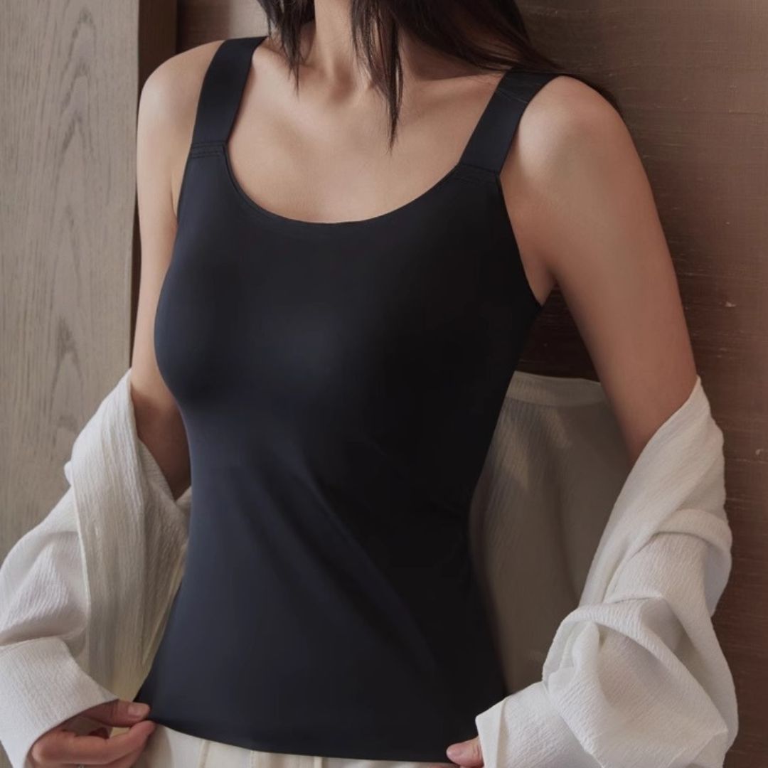 Sweet Veronica - Seamless Tank with Wide Adjustable Straps Supports