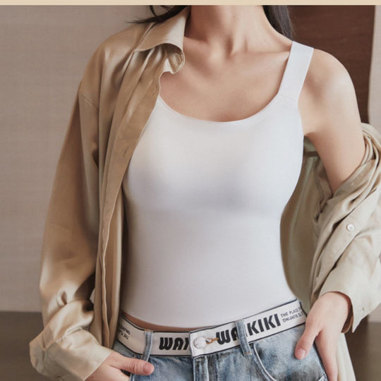 Sweet Veronica - Seamless Tank with Wide Adjustable Straps Supports