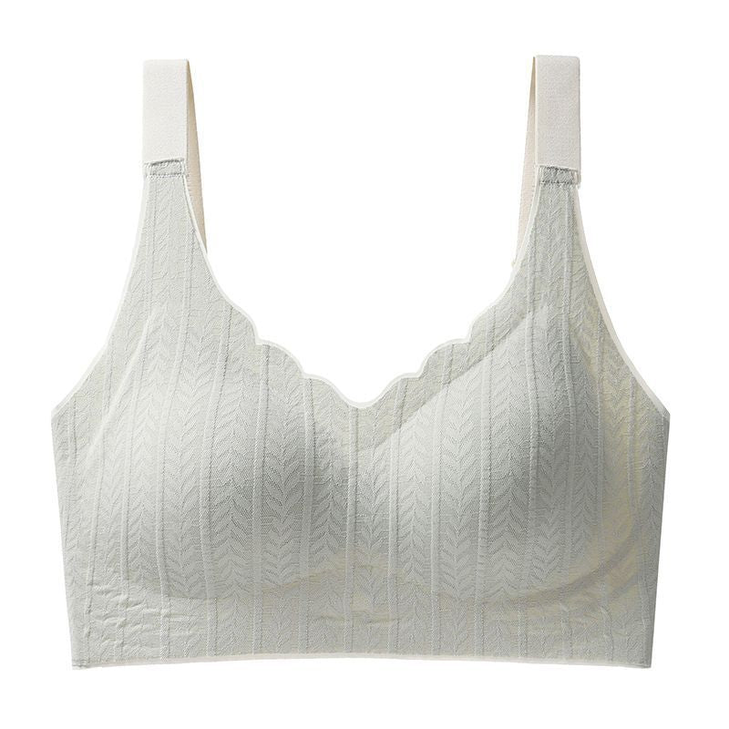 Sweet Wind - Scalloped Neckline Embossed Lace Bra