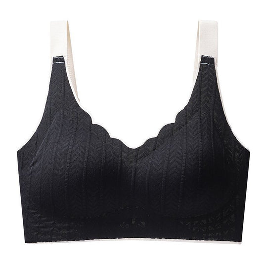 Sweet Wind - Scalloped Neckline Embossed Lace Bra