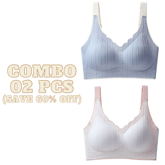 Sweet Wind - Scalloped Neckline Embossed Lace Bra