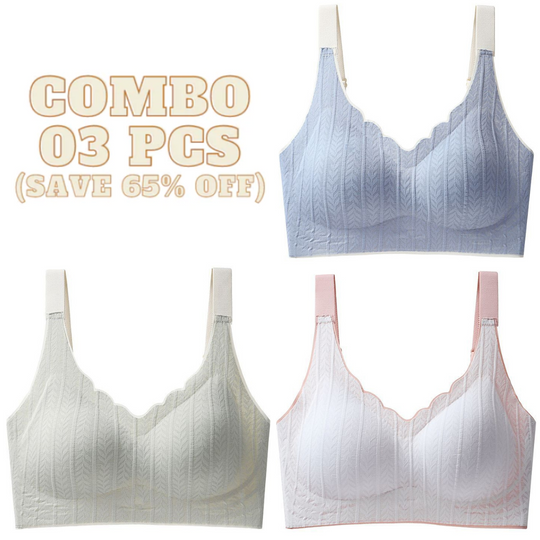 Sweet Wind - Scalloped Neckline Embossed Lace Bra