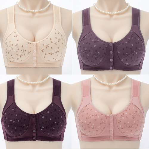 Sweet Floral - Full Cotton Front Closure Bra