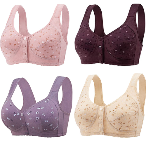Sweet Floral - Full Cotton Front Closure Bra