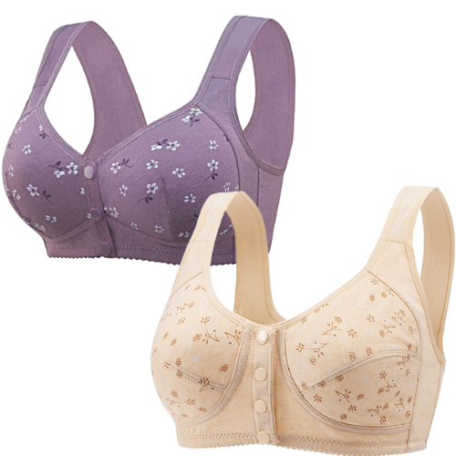 Sweet Floral - Full Cotton Front Closure Bra