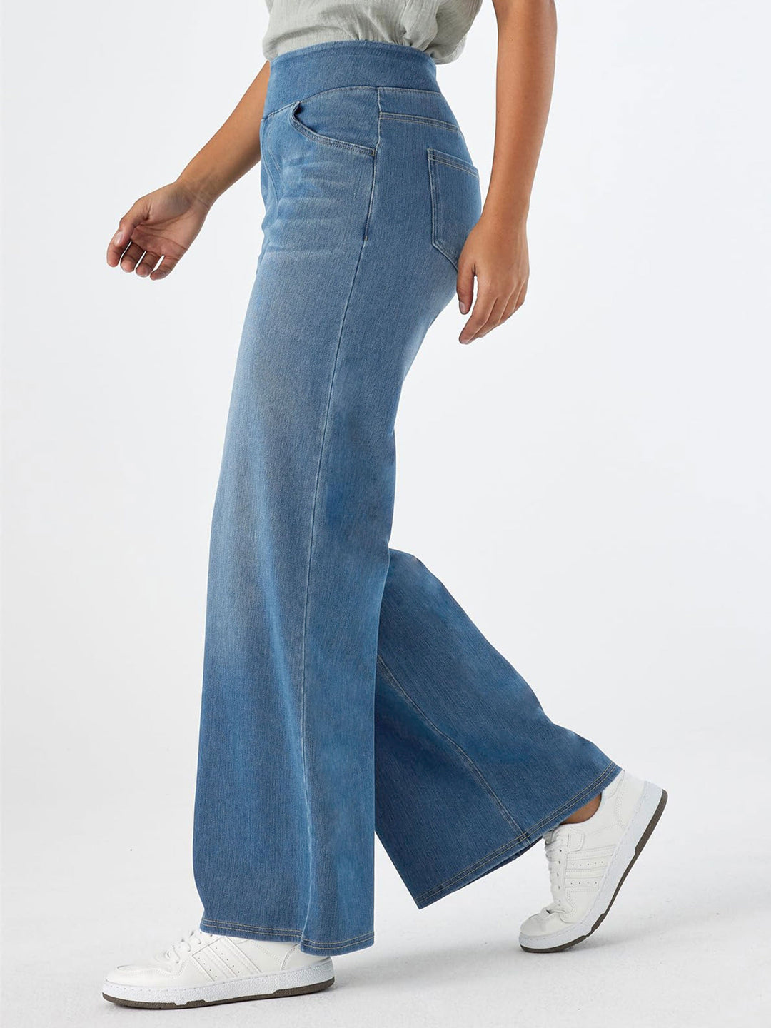 SweetComfy - Women’s High-Waisted Wide-Leg Jeans – Comfortable Stretchy Casual Denim