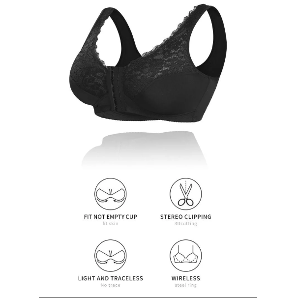 Sweet Hanna - Plus Size Front Closure Posture Bra