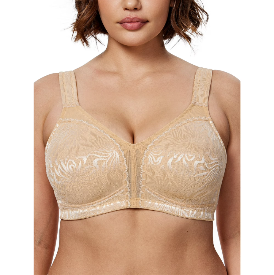 Sweet Floral - Minimizer Wire-Free Bra Plus Size