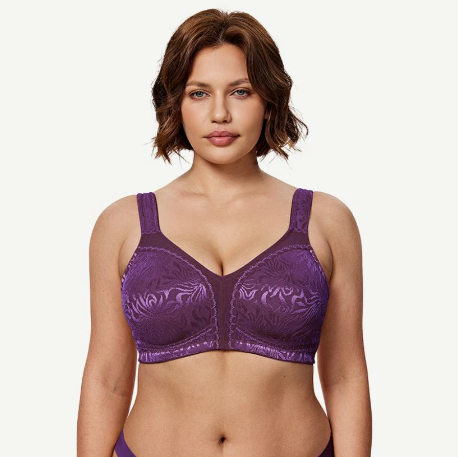 Sweet Floral - Minimizer Wire-Free Bra Plus Size