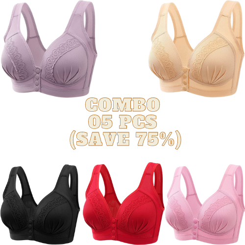 Sweet Lace - Button Front Closure Wire-Free Bra