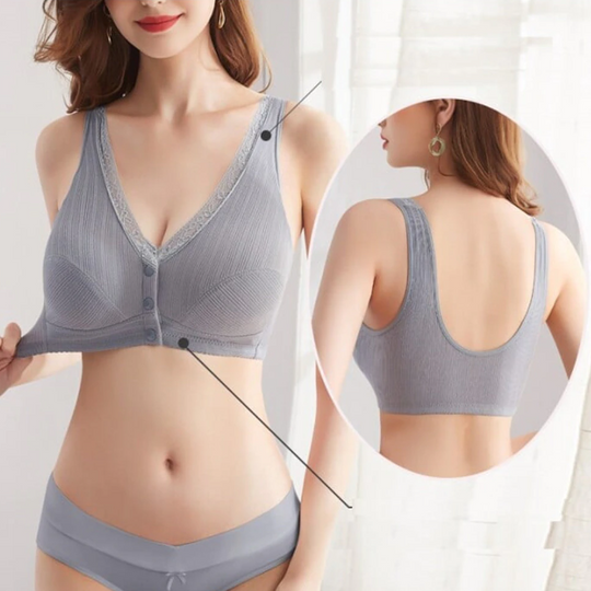 Sweet Bloom - Soft Cup Wireless Front Button Bra